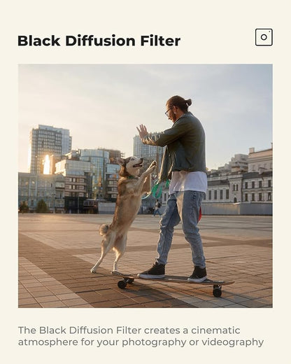 K&F CONCEPT 49mm Black Diffusion 1/8 Filter, Mist Dreamy Cinematic Effect Filter for Video/Vlog/Portrait Photography K-Series