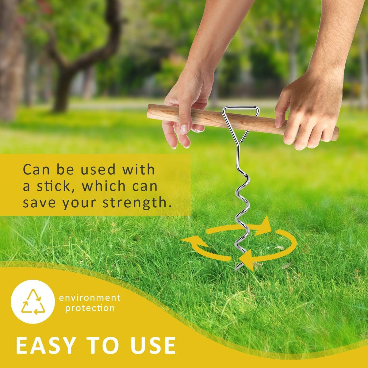 Spiral Tree Stake Kit, Tree Stakes and Supports for Leaning Trees, Protect Trees from Bad Weather