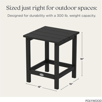 POLYWOOD Long Island 18" Side Table, Black
