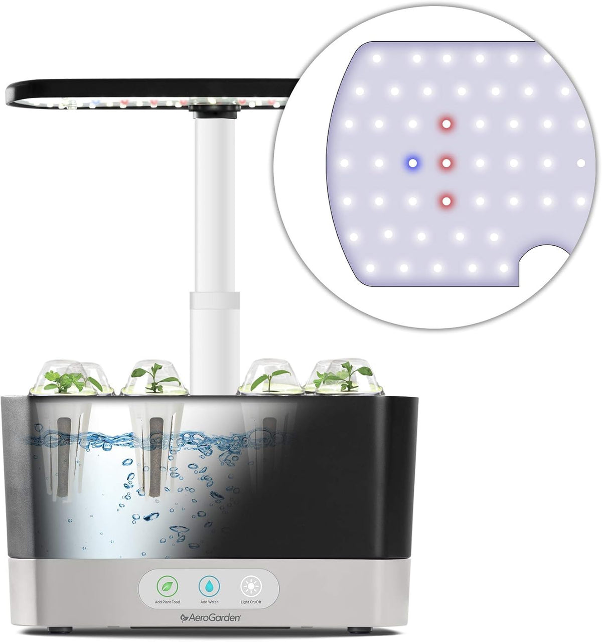 AeroGarden Harvest Indoor Garden Hydroponic System with LED Grow Light and Herb Kit, Holds up to 6 Pods, Black