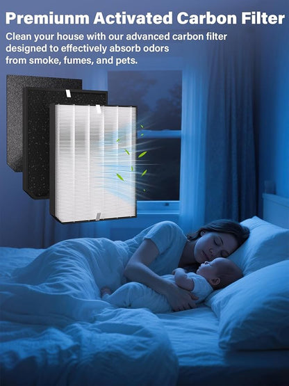 2000 Replacement Filters Compatible with Air Doctor AD2000 & AD2000i Air Purifiers, Includes 2 Efficiency Filter, 4 Carbon Filters & 8 Pre-Filters, Compare to Part # ADF2001 ADF2002 ADF2003