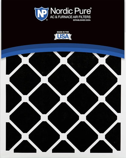 Nordic Pure 25x25x2 (Actual Size: 24 1/2 x 24 1/2 x 1 3/4) Pleated Air Filters MERV 7 Plus Carbon 3 Pack
