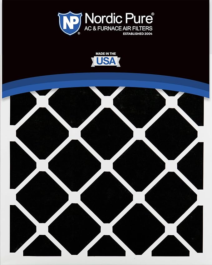 Nordic Pure 18x20x1 (Actual Size: 17 1/2 x 19 1/2 x 3/4) Pleated Air Filters MERV 7 Plus Carbon 4 Pack