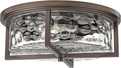 16" D Industrial Flush Mount Ceiling Light, Large 3-Light Farmhouse Close to Ceiling Lights for Hallway, Kitchen, Bathroom, Dining Room (Oil Rubbed Bronze,)