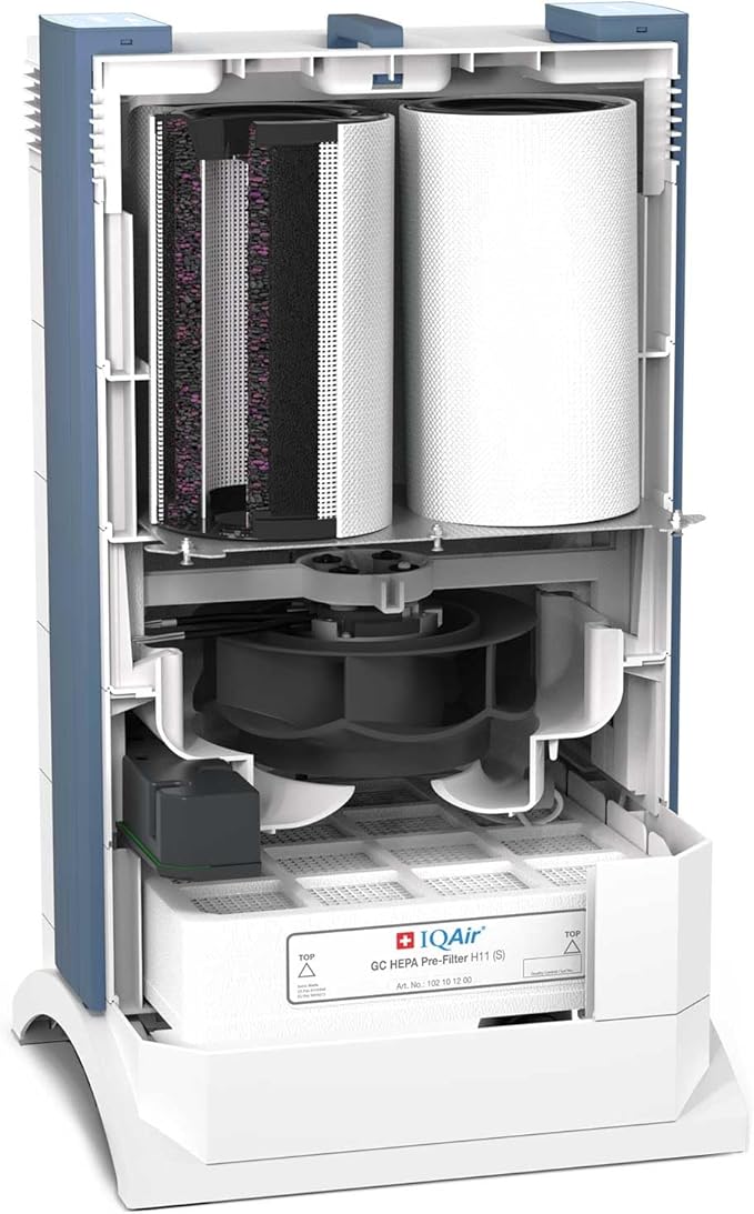 IQAir GC MultiGas XE Air Purifier – Smart MultiGas Filtration for Rooms up to 1125 sq ft - Chemicals, Odors, VOCs, and Particles, Swiss Made, WiFi Enabled