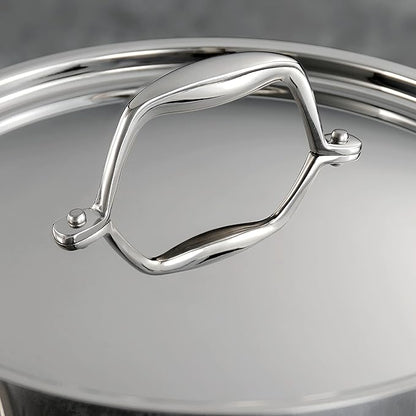 Tramontina Signature Tri-Ply Clad Stainless Steel 3-Quart Braiser Pan with Lid, Induction-Ready, Dishwasher-Safe, NSF-Certified, Made in Brazil