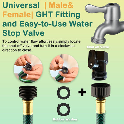 PVC Garden Hose - Flexible and Leakproof Water Hoses for Lawns (Green, 20FT)