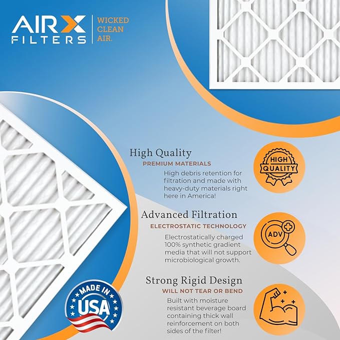 AIRX FILTERS WICKED CLEAN AIR. 12x12x1 Air Filter MERV 13 Electrostatic Pleated Air Conditioner Filter 6 Pack HVAC AC Furnace Filters