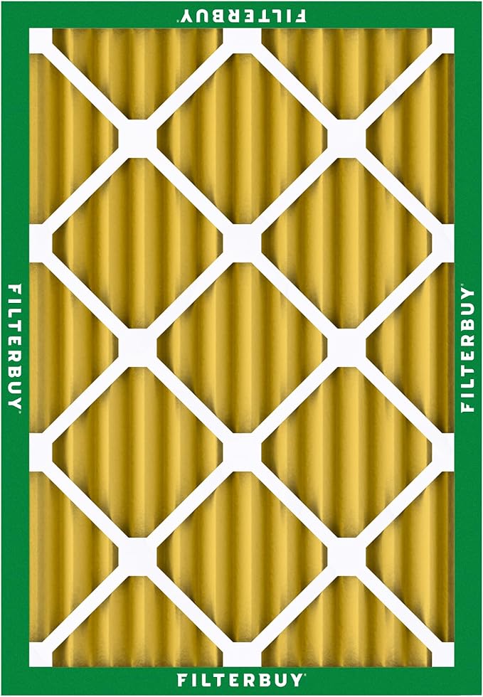 Filterbuy 15x20x2 Air Filter MERV 11 Superior Pet & Allergy Defense (4-Pack), Electrostatic Pleated HVAC AC Furnace Filters Replacement, Made in USA (Actual Size: 14.50 x 19.50 x 1.75)