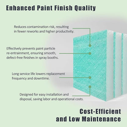 Spray Booth Air Filter Fiberglass Exhaust Green in Paint Booth 15g Green (20" x 20"(200/case))