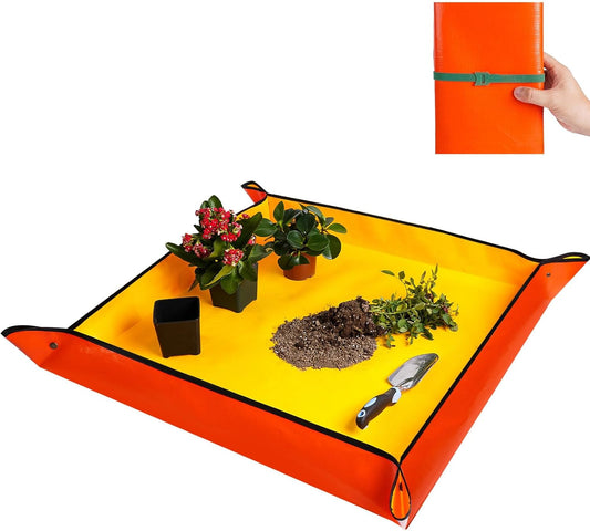 Extra Large Repotting Mat for Indoor Plants & Potting Soil Mat Portable Potting Tray Reusable Gardening Mat Garden Gift for Women Men (39.5"X39.5")