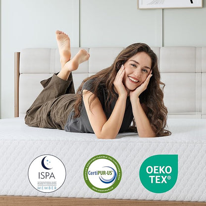 Novilla 12 Inch Mattress Queen Size, Queen Mattresses in a Box with Memory Comfort Foam & High-Density Support Foam for Refreshed Sleep & Pressure Relief with Edge Support Medium Firm