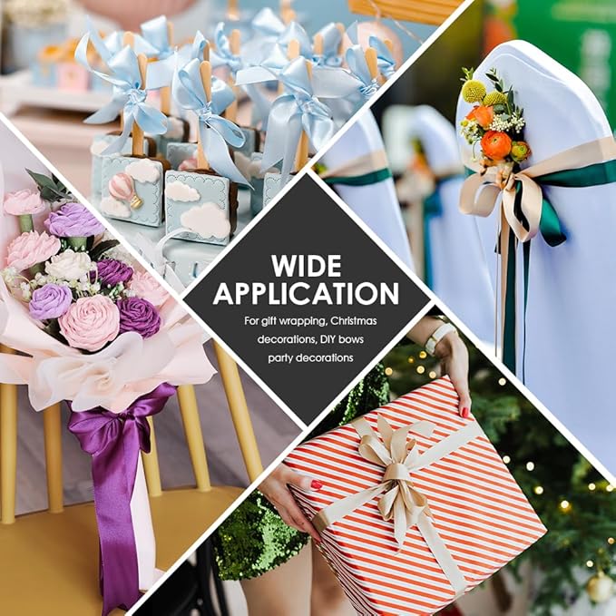 3" Wide x 25 Yards Single Face Polyester Satin Ribbon, Satin Ribbon for Crafts, Gift, Hair Bows, Wedding Party Decoration, Bow Making & Other Projects (Lavender)