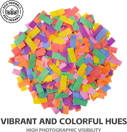 12in Confetti Cannons 6pk,LUMAFIZZ Multicolo Eco-Friendly Confetti Poppers | for Party，Birthday，Christmas Eve，Wedding，New Year Celebration