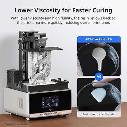 ANYCUBIC ABS-Like Resin 3.0, 3D Printer Resin with Enhanced Strength and Toughness, High Precision and Minimal Shrinkage, Wide Compatibility for All LCD Resin 3D Printers (White, 2kg)