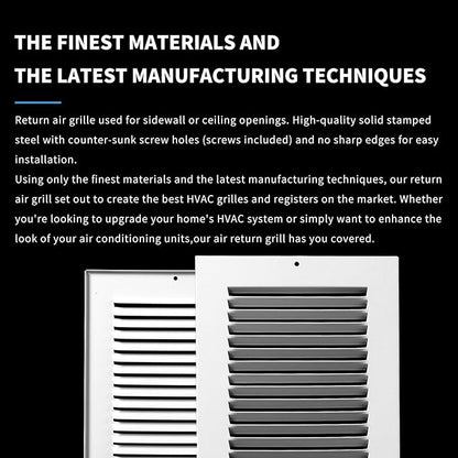 20x12 Return Air Grille(Duct Opening Size),Air Return Vent Cover,Flat Vent Cover,Rejillas De Aire Acondicionado para Casa,Return Air Grilles,Outer Dimensions:21.75"Wx13.75"H(20"Wx12"H, Duct Opening)