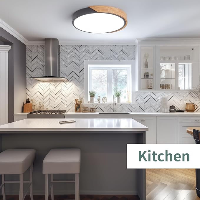 LED Flush Mount Ceiling Light Fixture 16 inch,36W Kitchen Light Fixtures Ceiling Mount 5CCT, Dimmable Close to Ceiling Light for Bedroom, Bathroom, Living Room