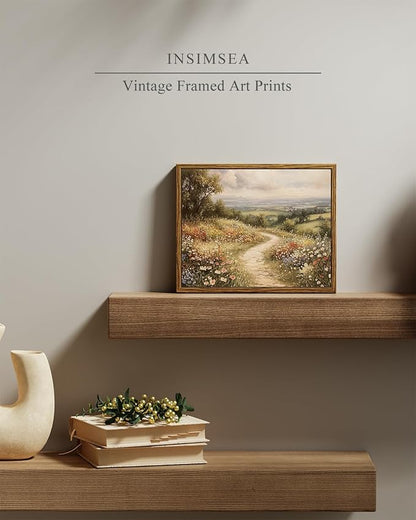 InSimSea Framed Wall Art for Living Room Flower Canvas Art Wall Decor Bedroom Floral Artwork Oil Paintings Picture Prints Rustic Gallery Boho Vintage Botanical Farmhouse Retro Farmhouse Office 8x10In