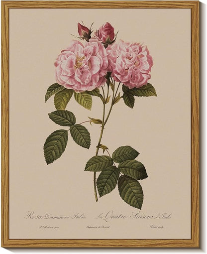 InSimSea Framed Wall Art for Living Room Vintage Rose Flower Paingtings Pictures Wall Decor Aesthetic Floral Art Canvas Print Farm Still Life Artwork Home Decor for Bathrrom Bedroom Shelf Décor 8x10In