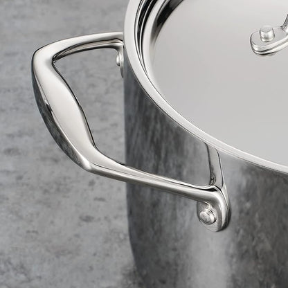 Tramontina Signature Tri-Ply Clad Stainless Steel 3-Quart Braiser Pan with Lid, Induction-Ready, Dishwasher-Safe, NSF-Certified, Made in Brazil