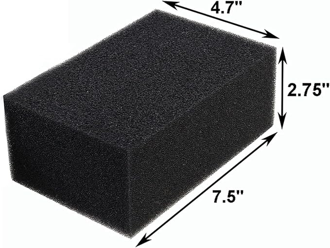 AQUANEAT 2 Pack Aquarium Bio Sponge Filter Media Pad Cut-to-Size Open Cell Foam Sheet for Fish Tank Sump (7.5" x 4.7" x 2.75")