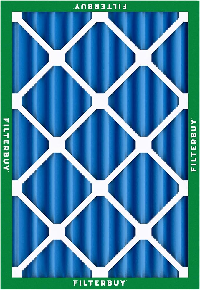 Filterbuy 16x20x4 Air Filter MERV 13 Optimal Smoke & Allergy Defense (3-Pack), Electrostatic Pleated HVAC AC Furnace Filters Replacement, Made in USA (Actual Size: 15.50 x 19.50 x 3.63)