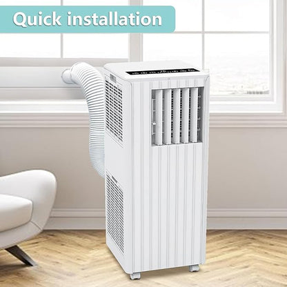 8000 BTU Portable Air Conditioner, Portable AC Unit with Fan & Dehumidifier, Air Conditioner Portable for Rooms Up to 350 Sq Ft, Remote Control, 24H Timer for Bedroom, Office, Apartment, White