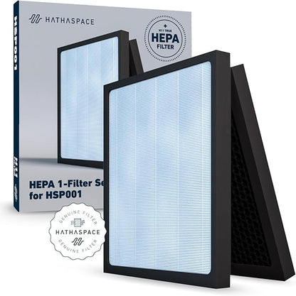 HATHASPACE HSP001 True HEPA Filter Replacement, 4-Stage Air Purifier Filter with Activated Carbon, Pre-Filter & Cold Catalyst, Captures 99.97% of Dust, Smoke, Odors, VOCs, Easy Install, 1 Pack