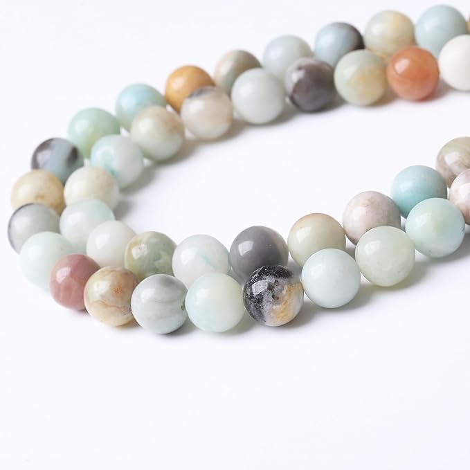Fancy Stone Beads for Jewelry Making DIY Craft Gemstone Beads Kit (10mm, 35pcs) Smooth Healing Crystal Beads for Bracelets, Necklaces, Home Decor