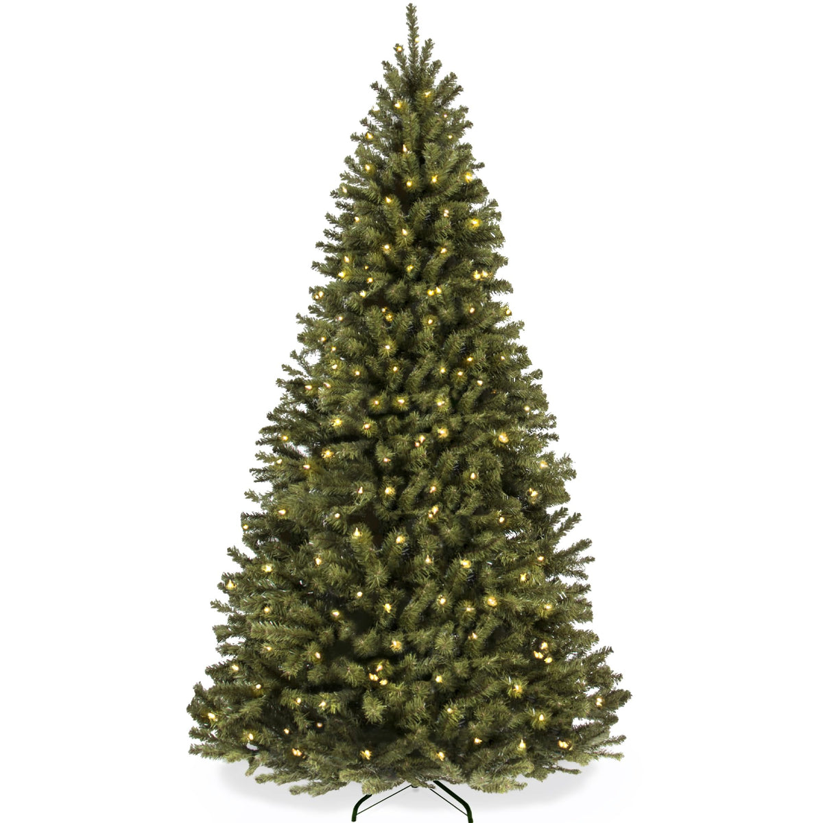 Best Choice Products Artificial Christmas Tree, 7.5ft Premium Pre-Lit Realistic Spruce Holiday Décor w/Dense Branches, Metal Base - Green Spruce