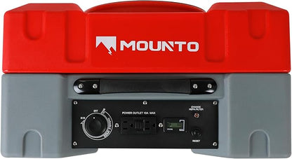MOUNTO 550cfm Hepa Air Scrubber Industrial Air Cleaner- 550cfm Portable Air Purifier w/Variable Speed, Dual Outlet for Fire/Water Damage Restoration, Construction & Painting, Janitorial (Red)