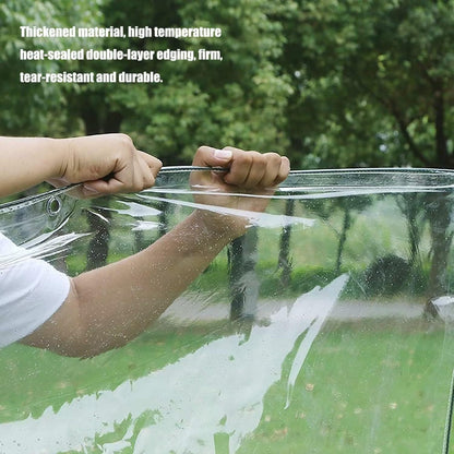 12' X 12' Clear Tarps Heavy Duty Waterproof PVC Vinyl 14 Mil Thick, Glass Tarpaulin with Metal Grommets, Protects Against Water, Tear, Cold Weather Resistan for Greenhouse Balcony Garden