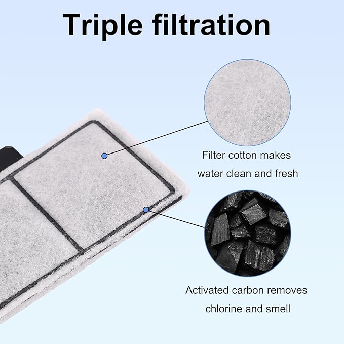 6pcs Filter Cartridges Compatible with Topfin Top Fin EF-S & BF5 BETTAFLO, 3.7x2.1 Inch Fish Tank Filter Cartridge Replacement for Aquarium Water Filtration