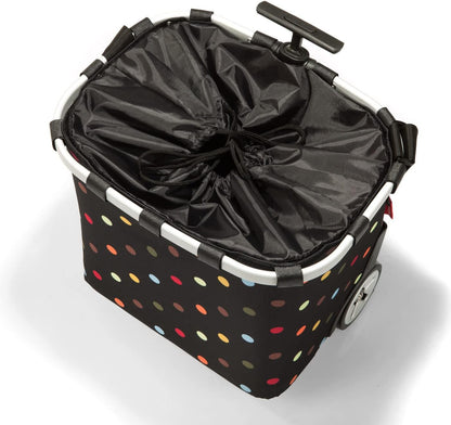 reisenthel carrycruiser dots - Portable Shopping Trolley with Sturdy Aluminum Frame, Shoulder Strap and Removable mesh Inner Bag -Water-Repellent