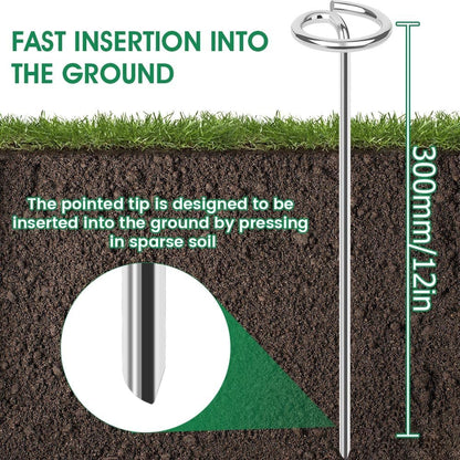 12in Landscape Fabric Pins, Bold 8 Gauge Galvanized Steel Garden Staples, Tent Stakes Landscape Fabric Staples Yard Stakes for Decoration Weed Barrier (50 X 12in)