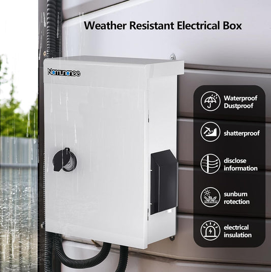 Outdoor Electrical Box with Thermostat and Fan, Cold-Rolled Steel Plate, Aluminum Alloy Back Beam, One-Piece Ventilation Design, IP65 Waterproof, Wall/Pole Mounted. (17.7" x 13.7" x 7.9")