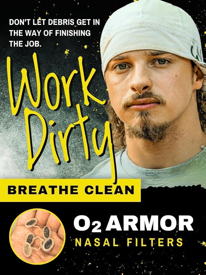 O2 Armor Nose Filters for Welders & Allergies - Nose Filter for Dust - Nasal Filters for Welding - Nose Dust Mask for Construction (30 Pack - 3x10, Size Large)