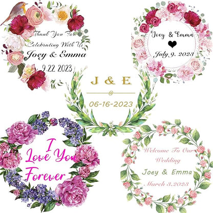 150 Pack Custom Stickers Personalized Stickers Labels for Business Logo Customized Vinyl Stickers for Wedding Favors Birthday Baby Bridal Shower Make Your Own Stickers 1 Inch-10 Inch