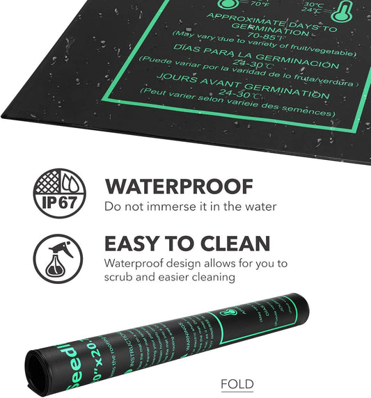BN-LINK Seedling Heat Mat Heating Pad 20" x 20.75" with Digital Thermostat Controller Combo Set Waterproof for Indoor Seed Starting and Plant Germination