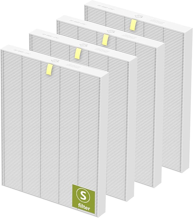 4 Pack C545 True HEPA Replacement Filter S Compatible with Winix C545, B151, P150, 9300 Air Purifier, Ture HPEA Filter S Only, Part number 1712-0096-00