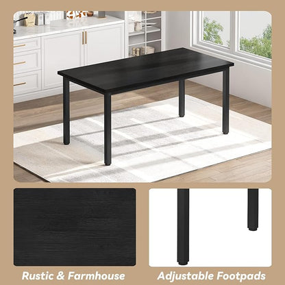 Recaceik Dining Table Set for 4 Kitchen Dining Room Set with 2 Dinner Benches, Farmhouse Breakfast Table for Apartment Small Space, Easy Assembly