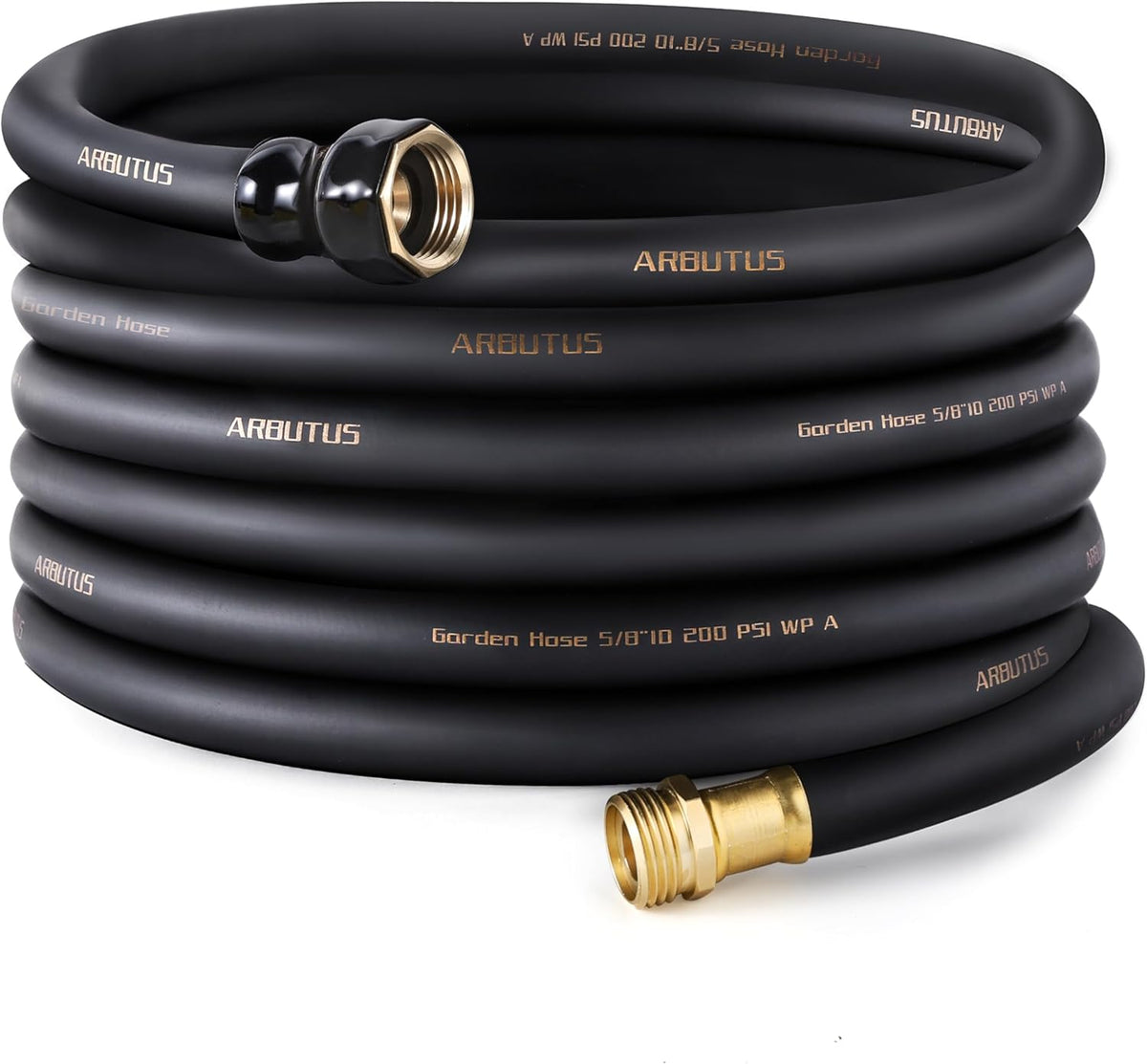 Garden Hose 5/8" x 50ft - No-Kink Flexible Water Hose 600 PSI Burst Pressure, Lightweight & Durable for Yard, Car Wash, Pets Black