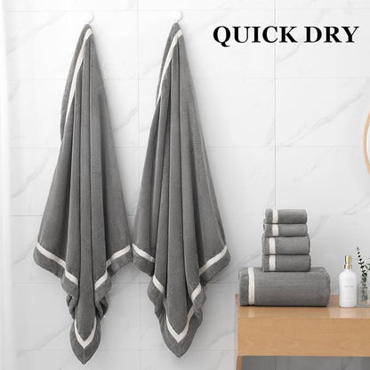 Extra Large Bath Sheets 40x80 Inches,Luxury Bath Towel,Super Soft & Absorbent,Oversized Microfiber Shower Towels for Bathroom,Yoga,SPA,Pool（Dark Grey 2Piece）