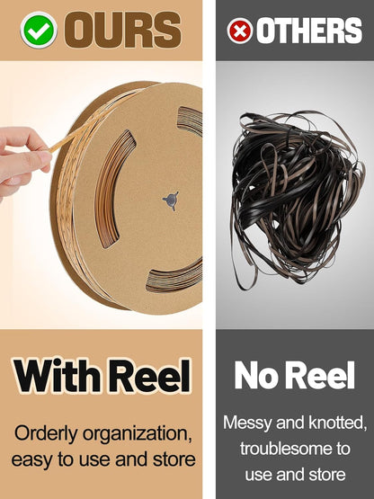 Biggun 459ft Wicker Repair Kit with Tangle-Free Reel - Rattan Patio Chair Repair Kit for Wicker Furniture Sofas, Premium New Materials Basket Weaving Webbing Replacement Parts (Light Brown)