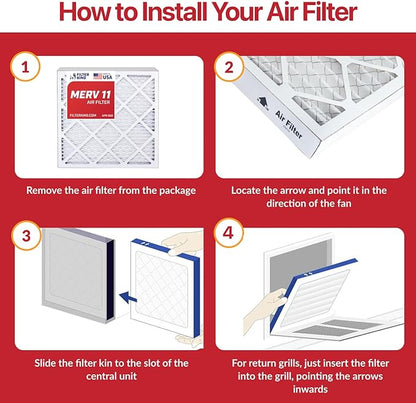 Filter King 20x30x1 Air Filter | 12-PACK | MERV 11 HVAC Pleated A/C Furnace Filters | MADE IN USA | Actual Size: 19.5 x 29.5 x .75"