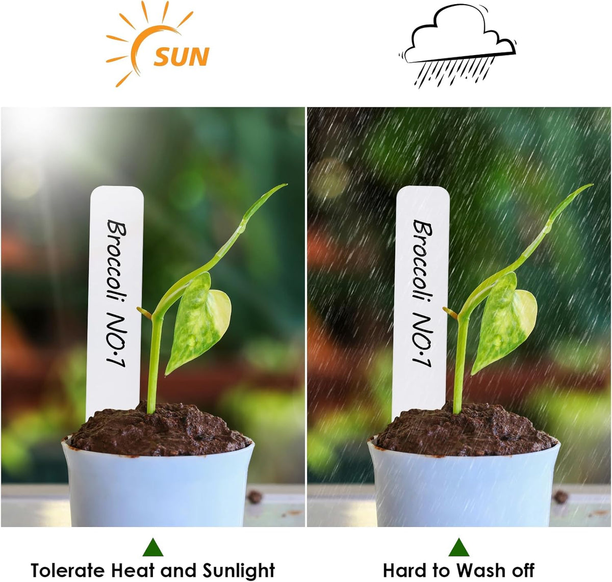 Plant Labels 120PCS, Darfukei Outdoor Waterproof Garden Markers, Plastic Nursery Seed Plant Tags with Bonus a Permanent Marking Pen, Gardening Gifts for Women Men…