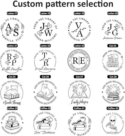 Personalized Book Embosser - Custom Library Stamp, Personal Gifts for Book Lovers, Readers, Teachers (Star-03)