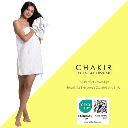 Chakir Turkish Linens | Hotel & Spa Quality 100% Cotton Premium Turkish Towels | Soft & Absorbent (8-Piece Towel Sets, White)
