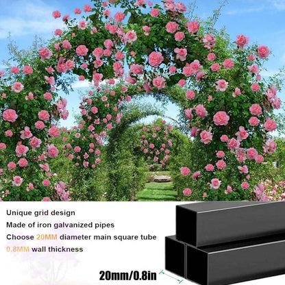 Garden Arbor, Metal Wedding Arch for Ceremony Party, Garden Trellis for Climbing Plants Outdoor, Wide 55" 71" 87" 103" 118" 134" Garden Arch Stand for Garden, Backyard, Lawn(Green,71" x 91" x 16")