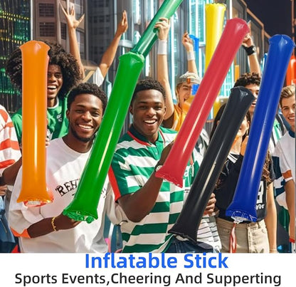 40pcs Round headTeam Spirit Boom Sticks Thunder Sticks Cheering Sticks Team Spirit Plastic Cheerleading Spirit Stick Clapper Inflatable Noise Maker Sports Supply (Green)